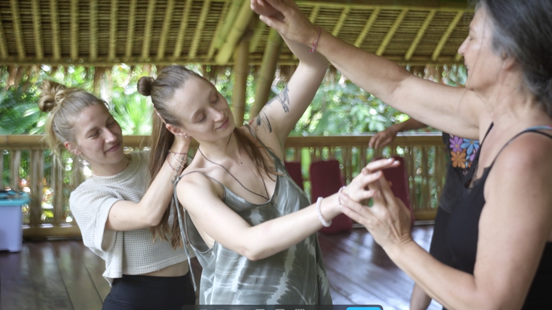 Participants meeting in expressive movement and dance