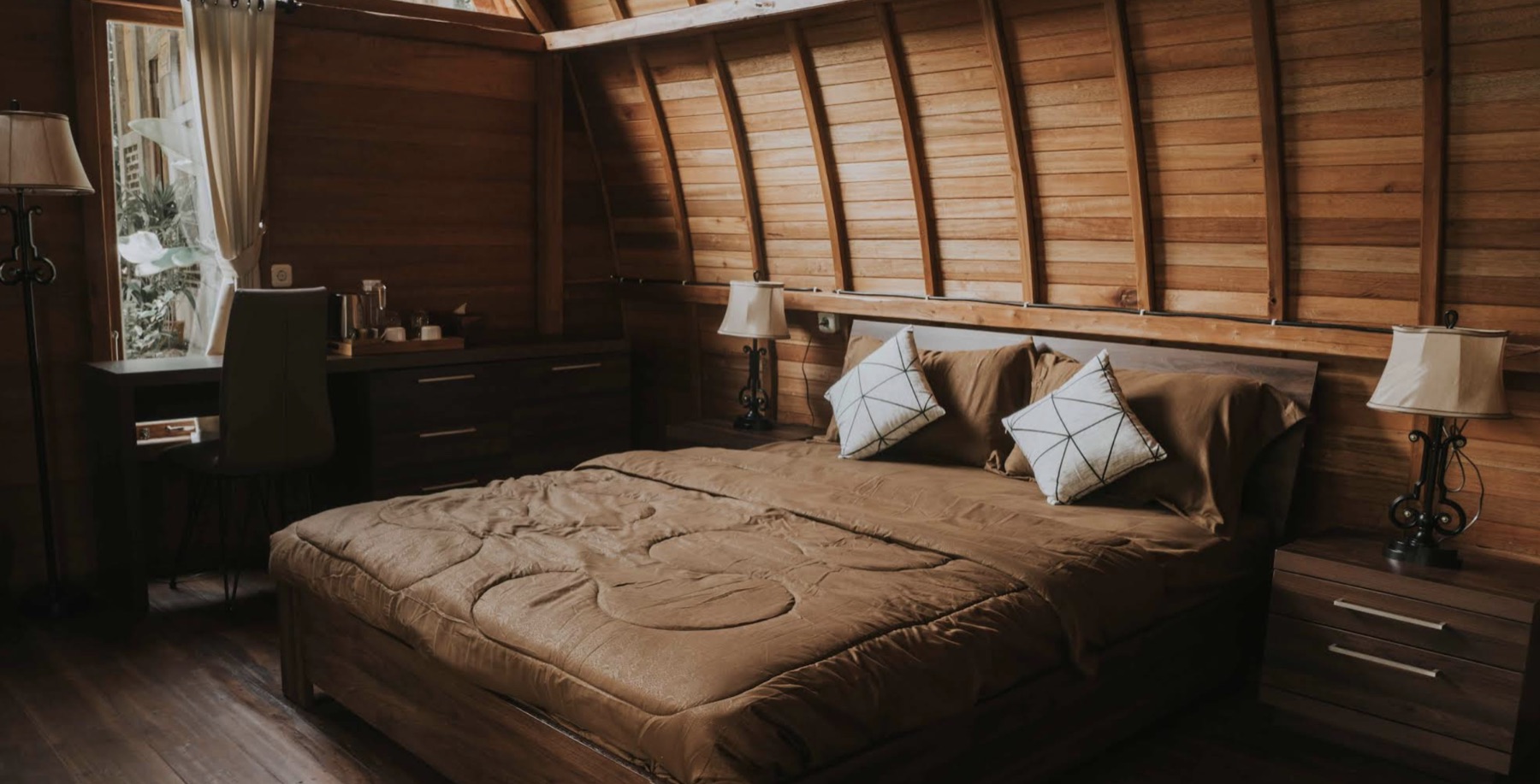 Wooden guest room at Kus-Farm